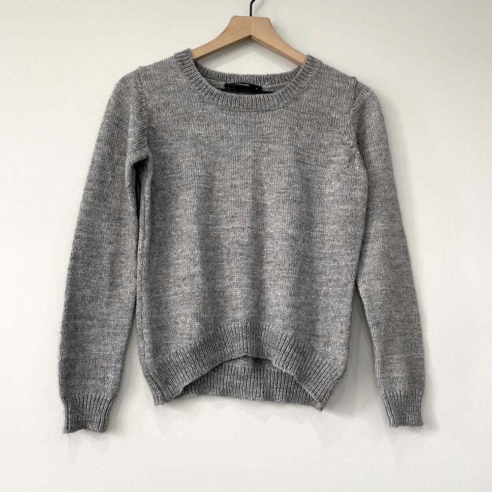 Hallhuber alpaca blend grey pullover sweater small